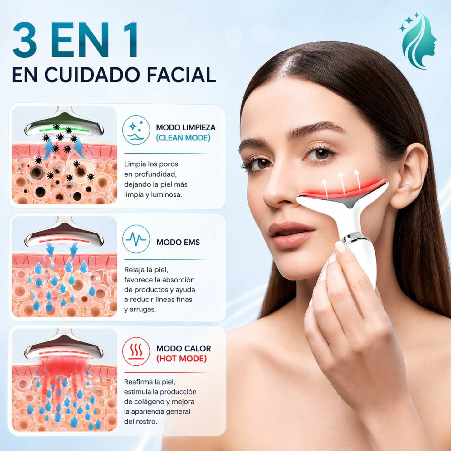 Maseajador facial 7 Colores